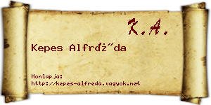 Kepes Alfréda névjegykártya